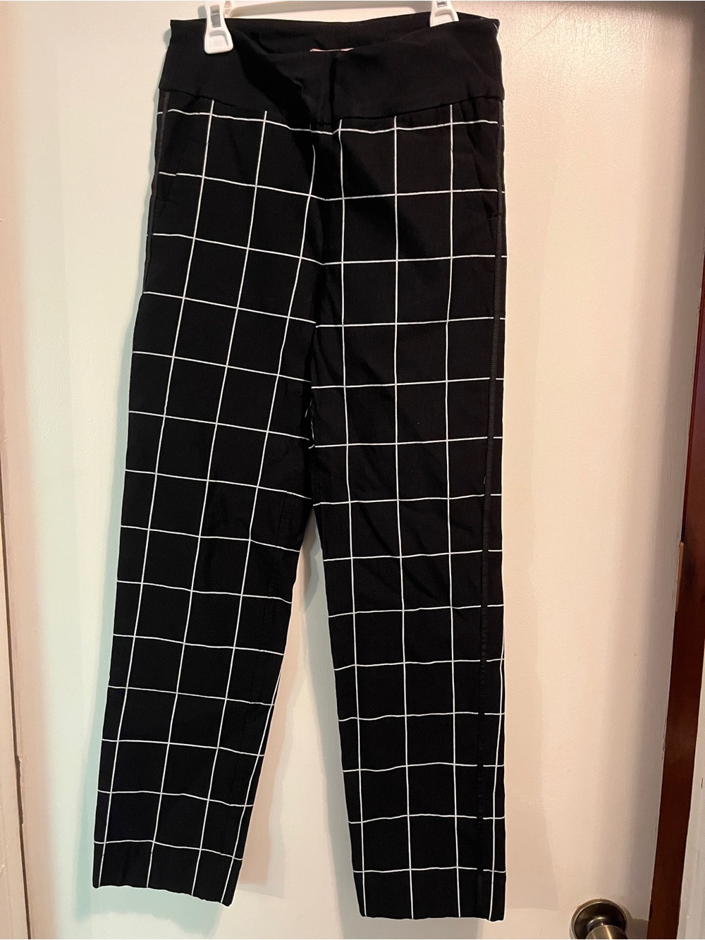 Women's Black Windowpane Chinos Golftini
